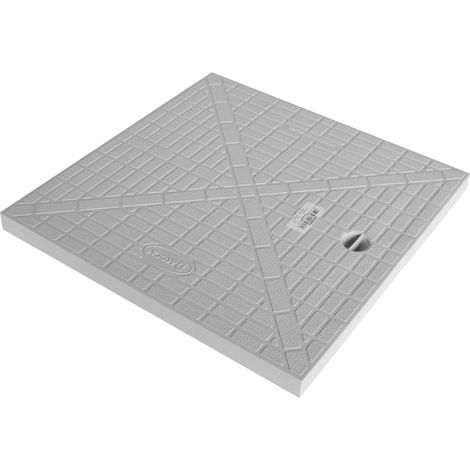 Jardibric – Couvercle de regard 38 x 38 cm – Polypropylène renforcé gris – Compatible avec regards 40 x 40 cm – Protection contre débris et obstructions