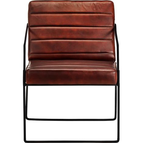 Maison Exclusive - Poltrona Marrone Scuro in Vera Pelle (1/5)