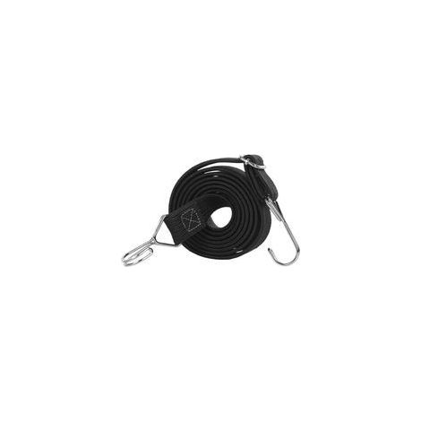 2pcs Sangles élastiques avec crochets, 200 cm de long, sangles élastiques réglables en caoutchouc noir avec crochets pour bagages, barres de toit, bâches, chargement mobile, camps, bâches (1/5)