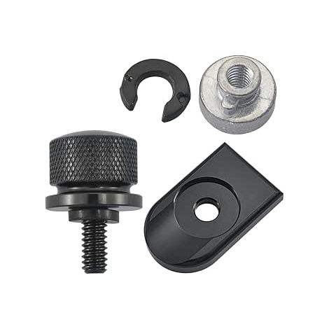 Bullone per sella in alluminio per moto, vite per sella con copertura in alluminio nero per Harley Davidson Dina Street Bob 1996-2015, Fat Boy, Electra Glide, Street Glide ecc. (Nero) (1/5)