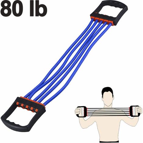 Équipement de fitness à corde de tension en latex bleu à cinq tubes (1/5)