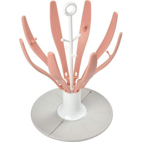 - Escurridor de biberones - Accesorios para bebés - Plegable y compacto - Secado higiénico para 8 biberones - Ideal para viajes y espacios pequeños - Rosa - 25x25x30cm (1/5)