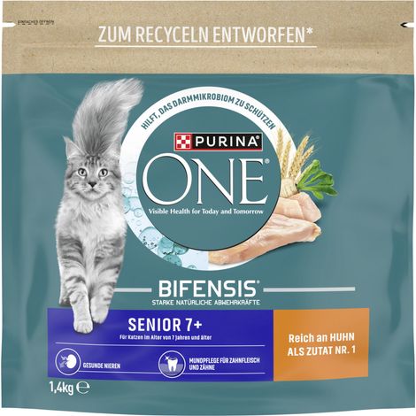Purina One Katzenfutter Senior 7+ reich an Huhn 1,4 kg (1/3)