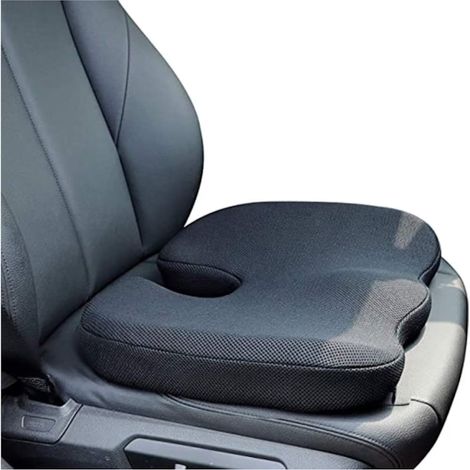 Cuscino ortopedico per sedia in memory foam di alta qualità, fino a 100 kg, per sedia da ufficio o auto, comfort per il coccige, antisciatica, rivestimento traspirante e antiscivolo, sciatica, dolore, (1/5)