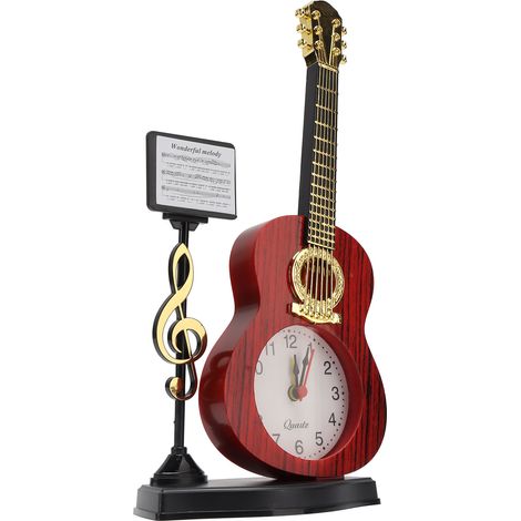 Réveil violon au design unique et innovant, idéal pour décorer un bureau ou un salon. Cadeau original. Référence : 2166B (hauteur : 24,2 cm). (1/5)