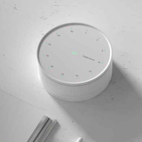 Minuteur Électronique avec Indicateur Rotatif et Alarme - Timer Magnétique pour Cuisine, Cooking et Baking - Blanc (1/5)