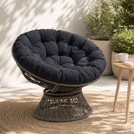 vidaXL Cojín para Silla Papasan VIANEN 100% Poliéster Azul Oscuro (1/5)