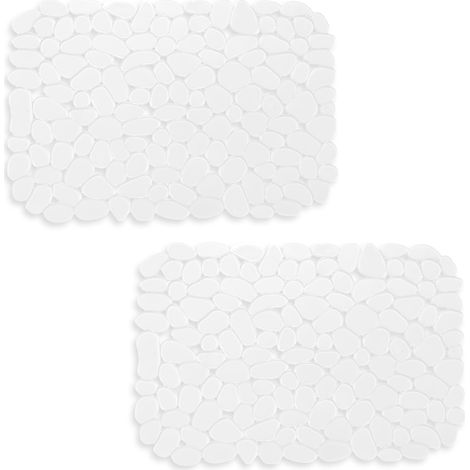 Set of 2 Kitchen Sink Mats, 40 x 30 cm, DIY Kitchen Sink Mat, Sink Drain Mat with Faucet Drain for Dishes, Glasses, Vegetables. Transparent (1/5)