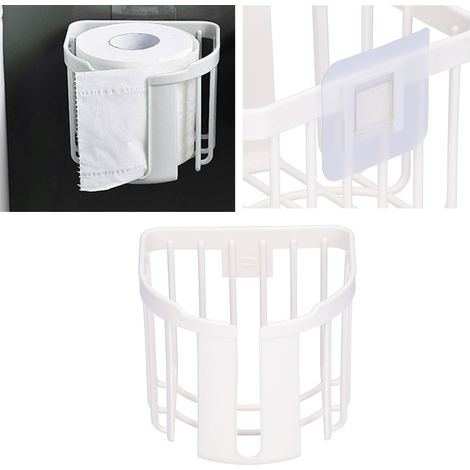 NoPunch Wand-Toilettenpapierhalter, großes Fassungsvermögen, für Badezimmer (weiß) (1/5)