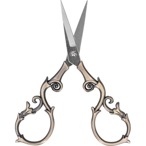 Ciseaux rétro en acier inoxydable, forme de gourde, outils de coupe vintage pour broderie et loisirs créatifs, bronze (1/5)