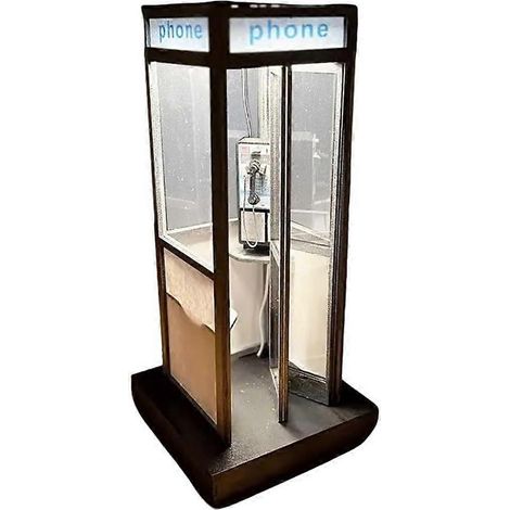 Lampe de table rétro style cabine téléphonique avec lumière LED chaude, veilleuse décorative pour chambre, salon, café (1/5)