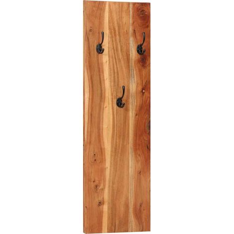 vidaXL Percheros de pared 2 uds madera maciza de acacia 36x3x110 cm (1/2)