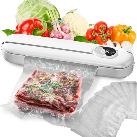 Máquina de sellado al vacío compacta, modo snack seco y húmedo para uso doméstico (1/5)