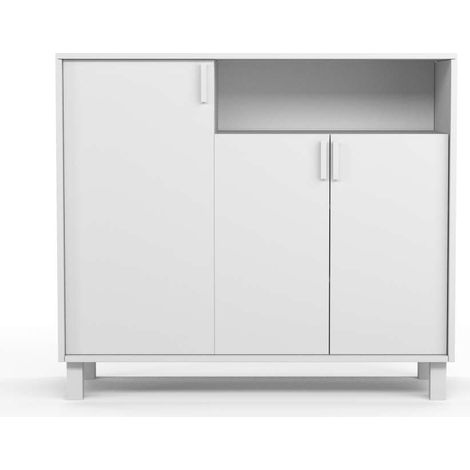 Recibidor zapatero 3 puertas Modelo 520 acabado blanco. 88 cm (alto) x 100 cm (ancho) x 37 cm (prof.) (1/5)