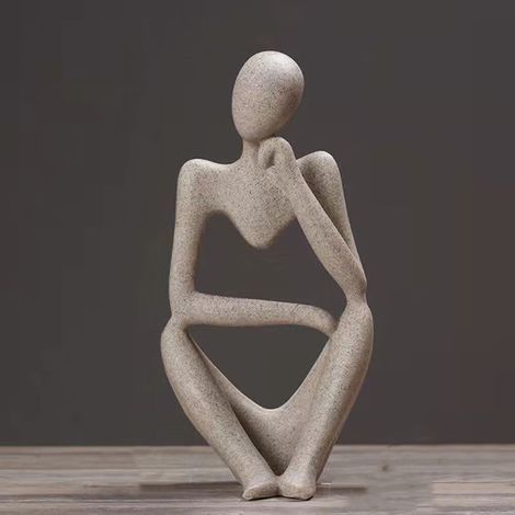 Statue des Denkers, abstrakte nordische Denker-Skulptur aus Kunstharz (1/4)
