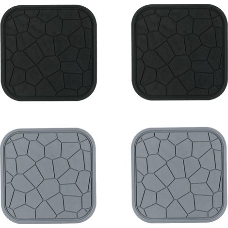 4 sous-main en silicone, carrés, 18x18 cm, imperméables et antidérapants, pour table à manger, cuisine et extérieur (1/5)