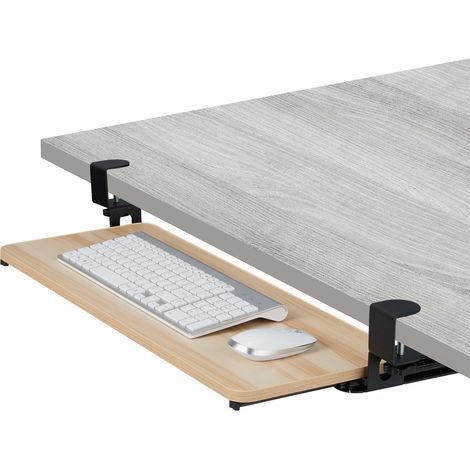 Bandeja para teclado debajo del escritorio con abrazaderas