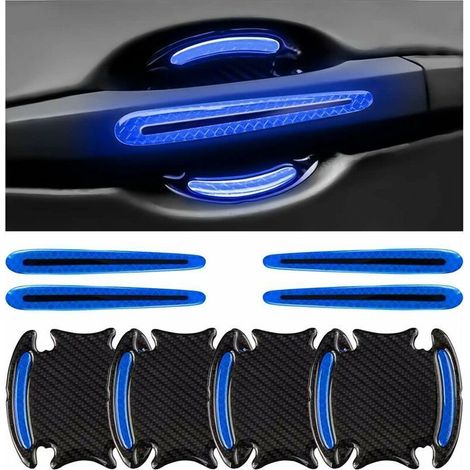 8-teiliges Set Kratzschutzfolien für Autotürgriffe, selbstklebende Folien für Autotürgriffe, 3D-Aufkleber für Türgriffe (Blau) (1/4)