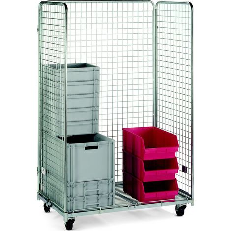 PROVOST - Conteneur roll grand volume métallique à 3 côtés grillagés amovibles - Idéal pour la préparation de commandes et le transport de bacs ou produits en vrac