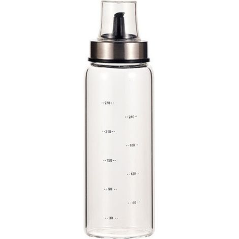Bouteille d'huile de cuisine 300ml, anti-fuite, échelle précise, verre résistant, distributeur d'huile d'olive anti-poussière pour cuisine (1/5)