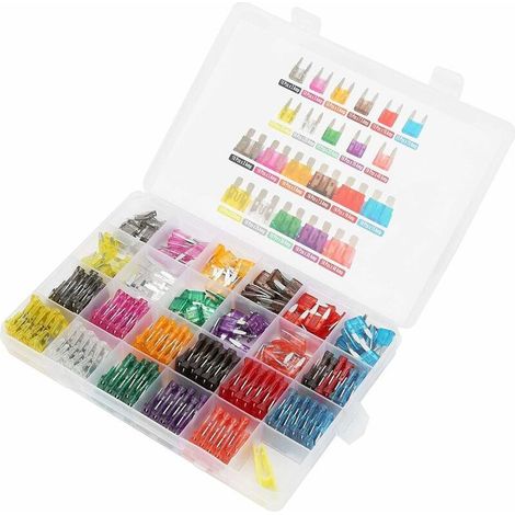 Kaelt - BDD 254pcs Assorties Kit de Fusibles 2A 3A 5A 7.5A 10A 15A 20A 25A 30A 35A 40A, Lame Petit et Moyen Assortiment de Remplacement de Fusible de Lame pour Voiture Camion Bateau (1/5)