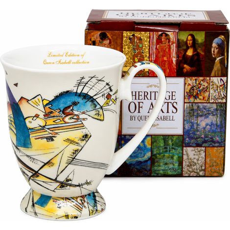 Taza de porcelana de 300 ml con diseño geométrico abstracto, ideal como regalo. (1/5)