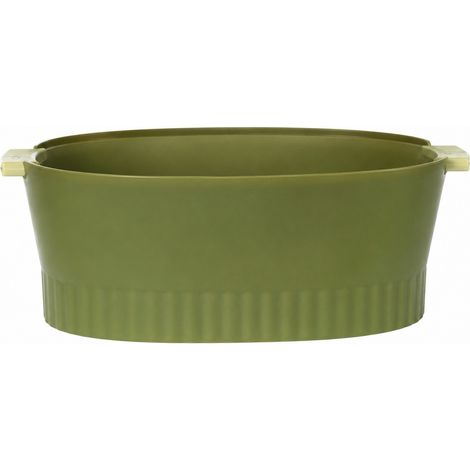 Passoire en plastique, grande taille, verte, double couche détachable, capacité accrue et plus profonde pour la cuisine (1/4)