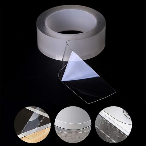 Cinta adhesiva impermeable, cinta para sellar bañeras, cinta acrílica autoadhesiva transparente, masilla selladora para suelos de cocina y baños, 30 mm x 5 m (1/5)