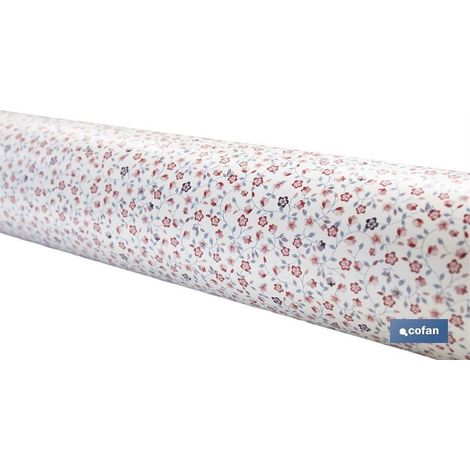 Rotolo di gomma con design moderno a fiori 140 cm x 20 m realizzato in PVC e polipropilene