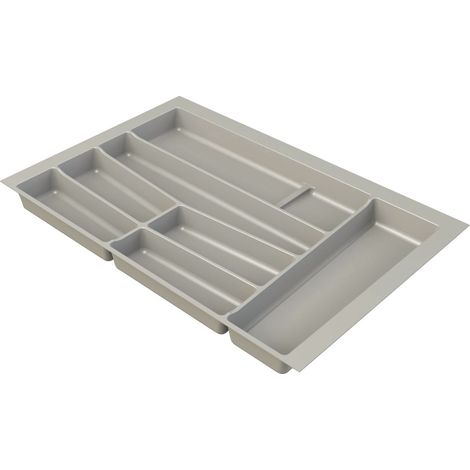 Volpato Besteckeinsatz - moderner Besteckkasten ideal als Besteck Organizer für KB 800mm, Kunststoff in Grau (1/3)