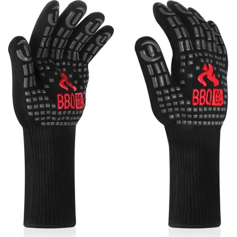 Gants De Protection Thermique - Tissu Aramide Résistant Jusqu'à 800 ℃ - Pour Barbecue Cuisine Four Gril - Paire