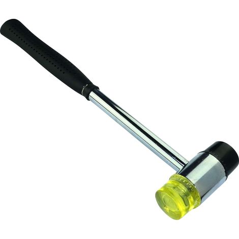 Marteau/Maillet à 2 Embouts Interchangeables en Caoutchouc/Nylon - Manche en Métal - Diamètre de la tête 26mm 258g - Outil pour Bijoutier/Menuisier/Ébéniste - Bois/Plastique/Bijoux (1/3)