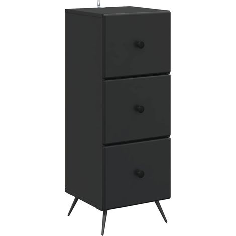 Cajonera Negro 33 x 34,5 x 90 cm Madera de Ingeniería vidaXL