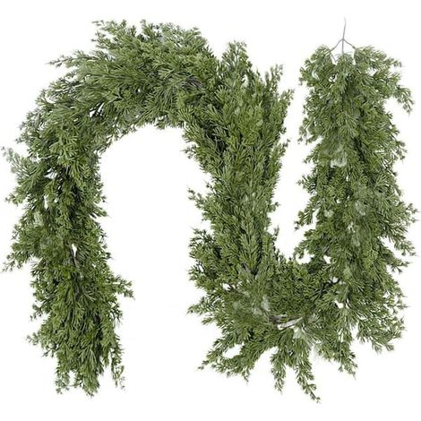 Guirlande de Noël réaliste en cèdre de 2 m – Décoration de pin et de sapin pour la maison et la cheminée