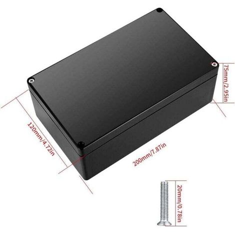 Scatola di derivazione elettrica per esterni impermeabile IP67, scatola di giunzione per connettori, contenitore elettronico in plastica per esterni (nero 20x12x7,5 cm) -Crezuo