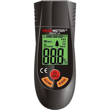 Moisture Tester, Pin Moisture Meter (6 Modes), can quickly measure the moisture content of logs, paper, plywood, gypsum walls, floors and building materials.