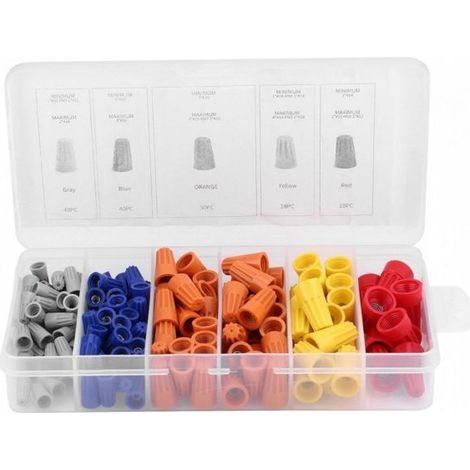 Set 158pz Connettori a Vite per Cavi Elettrici – Cappucci, Tappi, Morsetti e Terminali Isolanti Multicolore W14610