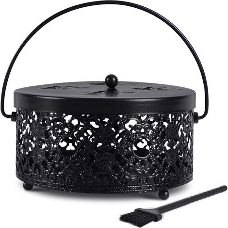 Porte-bobèche couvert pour moustiques, support métallique portable pour jardin et camping, brûle-encens extérieur (1/5)