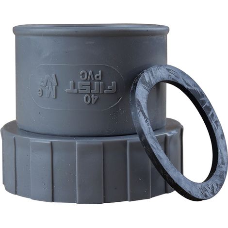 First Plast – Douille PVC femelle écrou prisonnier Ø40 x 49 mm – Raccord d'évacuation étanche – Résistant à la corrosion – Pour environnements humides (1/3)