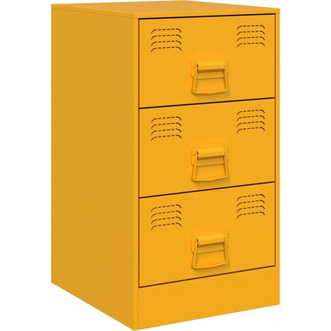 Maison Exclusive - Nachttisch Senfgelb 34,5x39x62 cm Stahl