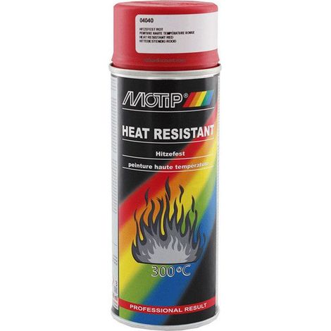 PEINTURE HAUTE TEMPERATURE 300°C ROUGE AEROSOL 400ML MOTIP (1/3)