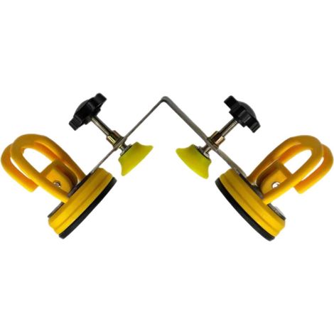 Ventouse de Rapprochement Joints Carrelage, Outil de Pose de Joints Sans Soudure à Angle Droit pour Pierre avec Ventouse de 5,5 cm, 90 Degrés, pour Jointure et Nivellement, Jaune 2 Ventouses (1/5)