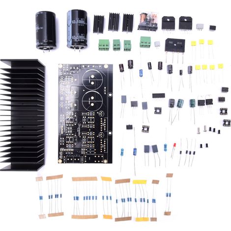 Kit de circuit imprimé à monter soi-même : amplificateur stéréo haute puissance LM3886, servomoteur CC OP07, amplificateur opérationnel indépendant 5534, circuit imprimé plaqué or par immersion.