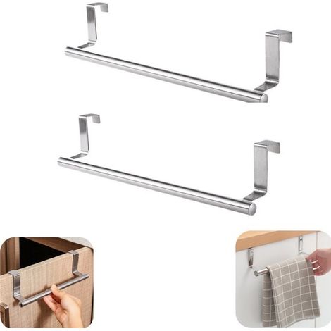 Crochets muraux en inox lot de 2 - patères 23,8 x 6,8 cm pour serviettes (1/5)