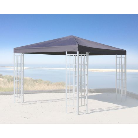 Ersatzdach für Rank Pavillon 3x3m Anthrazit RAL 7012 Ersatzbezug Pavillondach