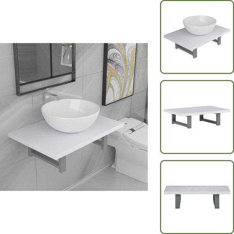 Muebles baño - vidaXL Conjunto de muebles de baño 2 piezas cerámica blanco - Baño moderno