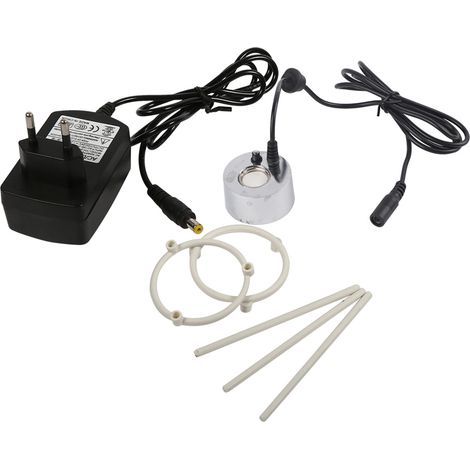 Ultraschall-Nebelsystem, Springbrunnen, Teichzerstäuber, Luftbefeuchter mit EU-Steckeradapter 100–240 V (1/5)