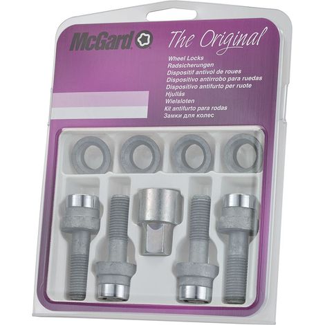 4 vis - 12x125 - L28 - H19 - Conique - Chrome - Antivol de Roues - 27562SU