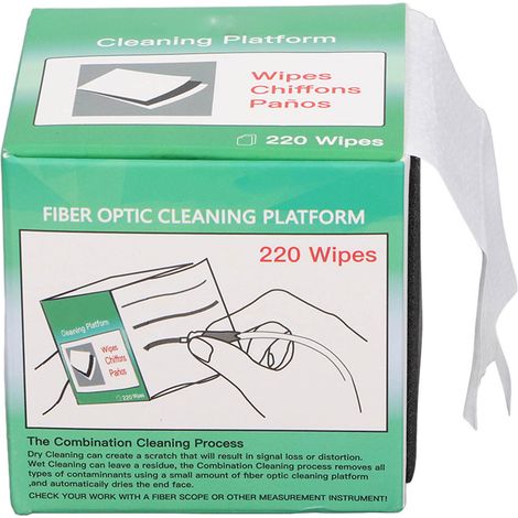 Essuyez le nettoyage optique de fibre 220 feuilles plate-forme de décapant sans poussière. (1/5)