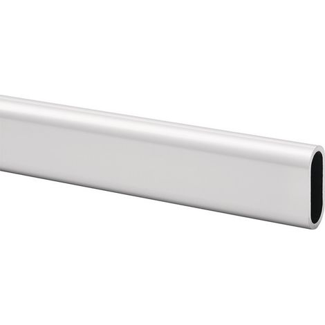 Tube pour armoire ovale Aluminium anodisé argent Hauteur du tube 30 mm Largeur du tube 14 mm Epaisseur de la paroi 2 mm 1.250 mm HERMETA